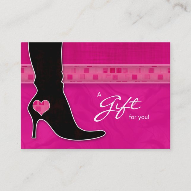 Salon Gift Card Spa Valentine's Day Heart Boot Pin (Front)