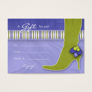 Salon Gift Card Spa Xmas Holly Green Purple Boot