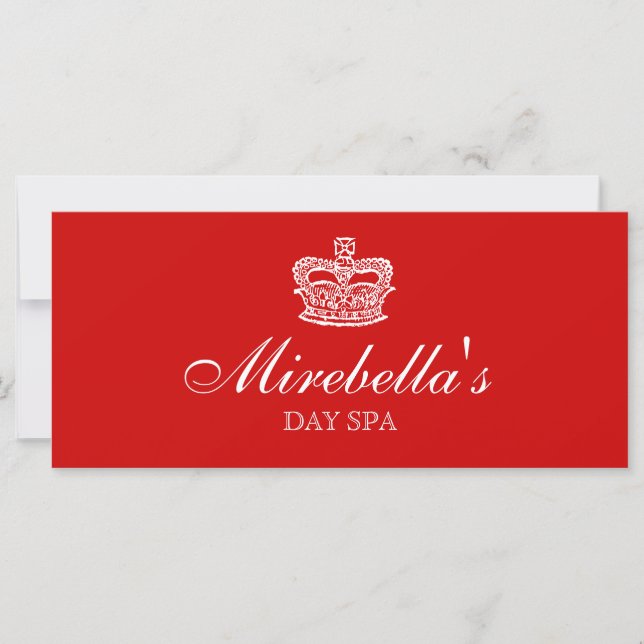 Salon Gift Certificate Crown Red White (Front)