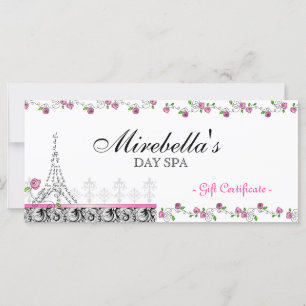Salon Gift Certificate Paris Eiffel Tower Roses