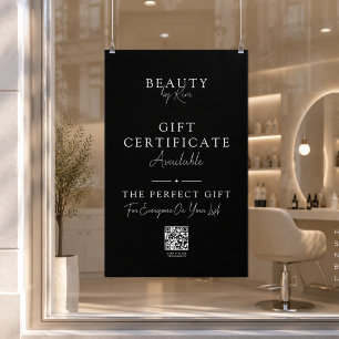 Salon Gift Certificate Promo Poster with QR Code