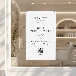 Salon Gift Certificate Promo Poster with QR Code