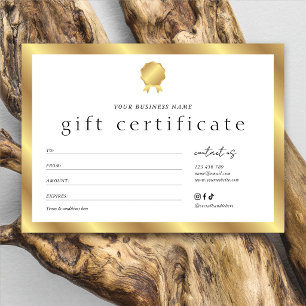 Salon Glam Gold Effect Modern Gift Certificate