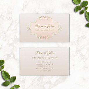 Salon Glitter Chic Light Rose Pink Filigree Frame Business Card