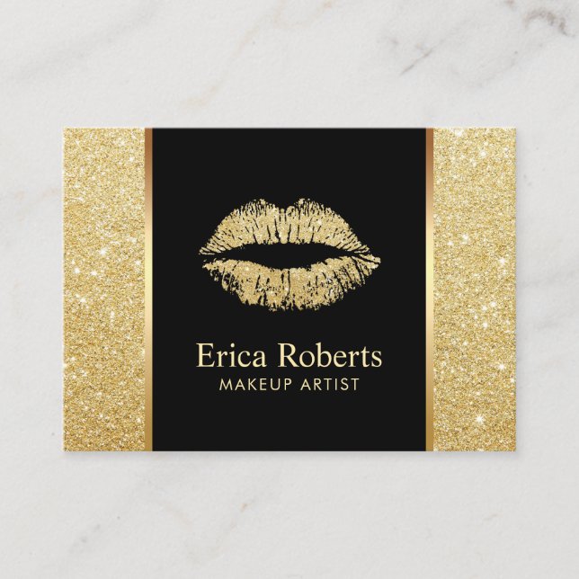 Salon Gold Glitter Lips Makeup Artist Appointment (Front)