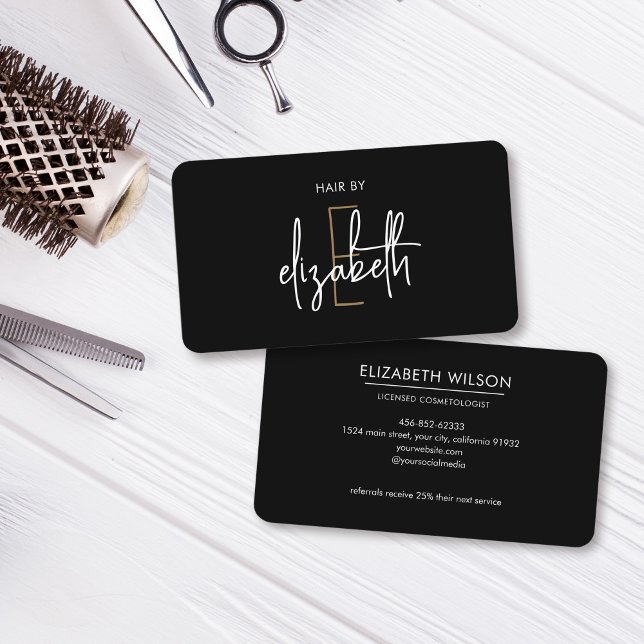 Salon Hair Stylist Makeup Beauty Business Card (Creator Uploaded)