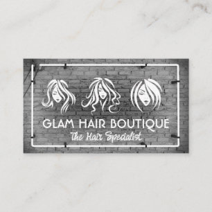Salon Haircut Styles Brick Wall Lights Business Card