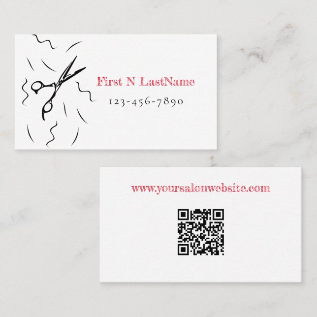 Salon, Hairstylist, Hairdresser Business Card (Front/Back)