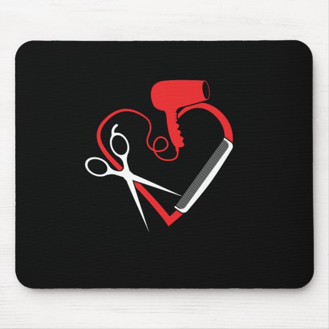 Salon Heart Logo Hair Stylists Hair Parlour Gift Mouse Mat (Front)