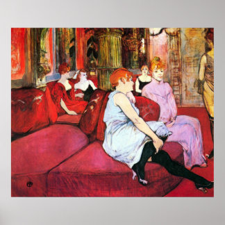 Salon in the Rue de Moulins by Toulouse-Lautrec Poster