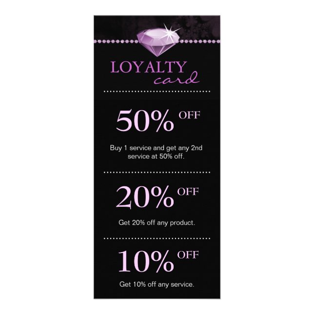 Salon Jewellery Marketing Cards Purple (Front)