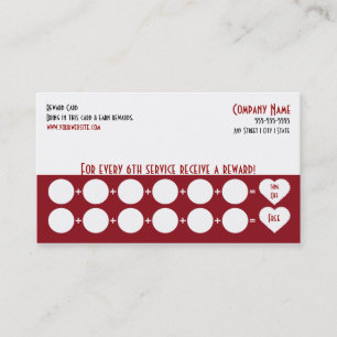 Salon Loyalty Business Card Punch Card