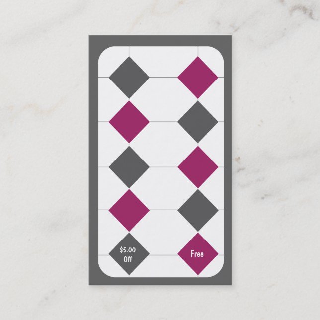 Salon Loyalty Business Card Punch Card (Front)
