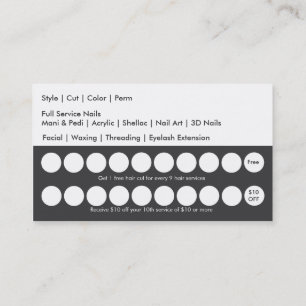 Salon Loyalty Business Card Punch Card