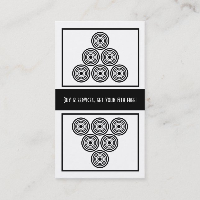Salon Loyalty Business Card Punch Card (Back)