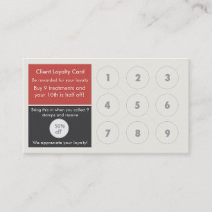 Salon Loyalty Business Card Stamp Card