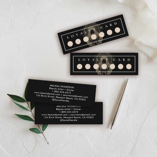 Salon Makeup Hair Nails Mystic Tarot Celestial Loyalty Card (hair salon mini loyalty card mystical tarot celestial beauty makeup nails lashes stylist beauty)