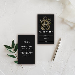 Salon Makeup Hair Nails Mystic Tarot Gold Black Appointment Card