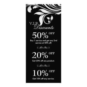 Salon Marketing Cards Elegant Floral Black White 2