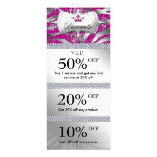 Salon Marketing Cards Jewellery Crown Sparkle Pink
