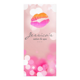 Salon Marketing Cards Makeup Pink Lips & Lights
