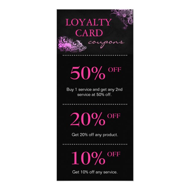Salon Marketing Cards Pink Floral (Front)