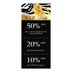 Salon Marketing Cards Zebra Gold Blonde Tanning