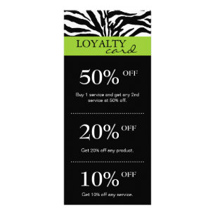 Salon Marketing Cards Zebra Lime Green Black