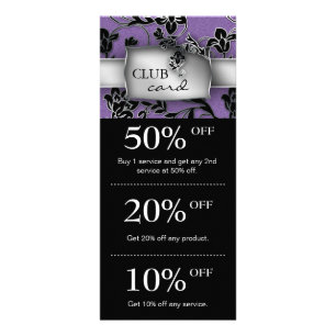 Salon Marketing Club Cards Floral Purple