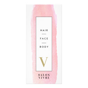 Salon Modern Services Price List Watercolor Rack Card