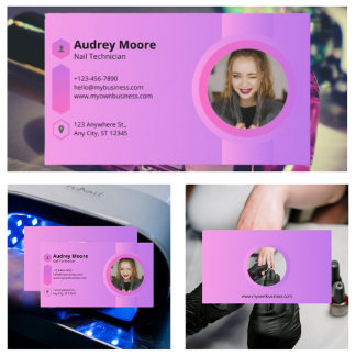 Salon Nail Technician Business Card
