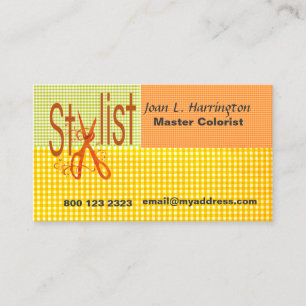 Salon On Time Gingham Pattern Hair Stylist Appointment Card
