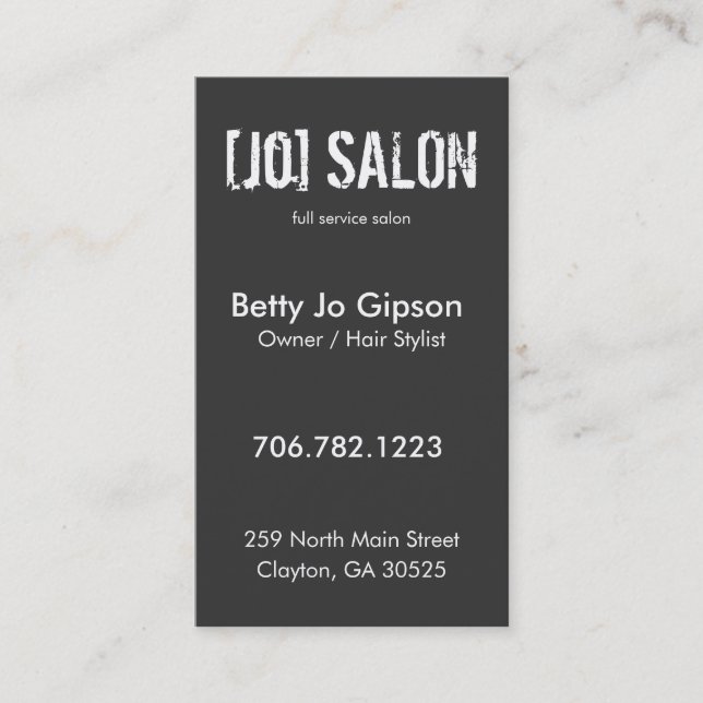 Salon Owner Stylist Business Card (Front)