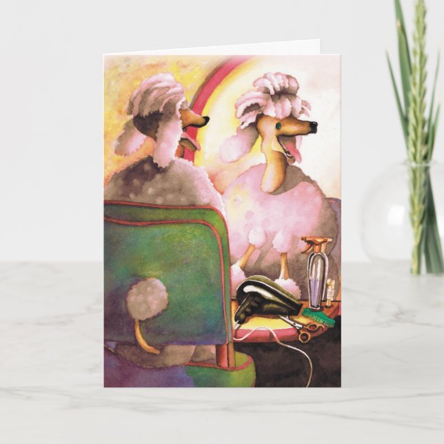 Salon Poodle Funny Birthday Card (Front)