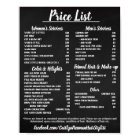 Salon Price LIst