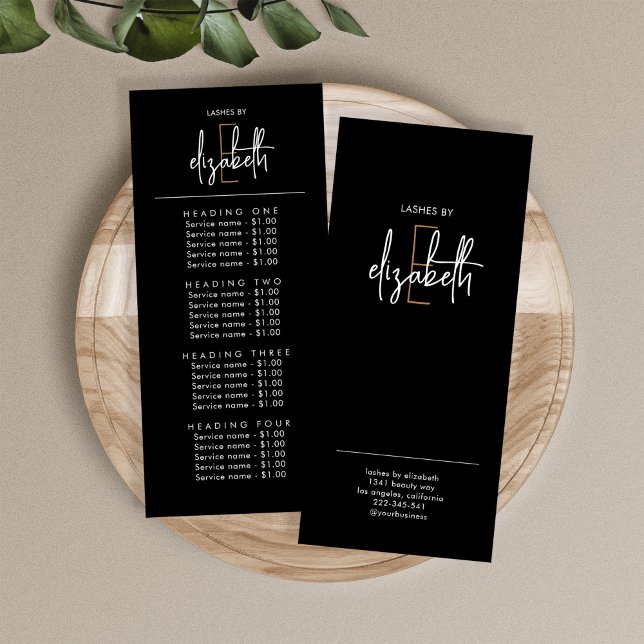 Salon Price List Services Rack Card (Creator Uploaded)