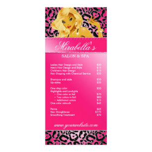 Salon Rack Card Jewellery Tanning Pink Sparkle Bla