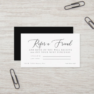 Salon Refer a Friend Discount Business Card