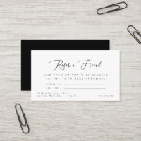 Salon Refer a Friend Name Discount Business Card