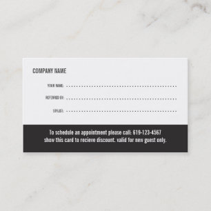 Salon Referral Business Card