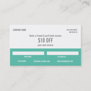 Salon referral card