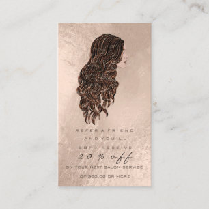 Salon Referral Card Copper Makeup Lash Hairdresser