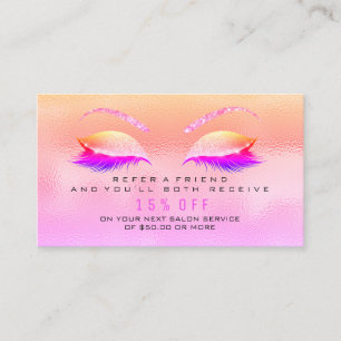 Salon Referral Card Glass Rainbow Lashes