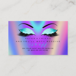 Salon Referral Card Glitter Tiffany Pink Lashes