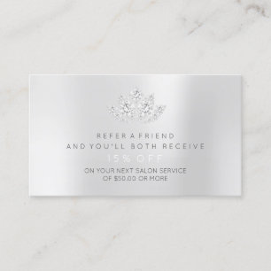 Salon Referral Card Silver Gray VIP Diamond Lotus