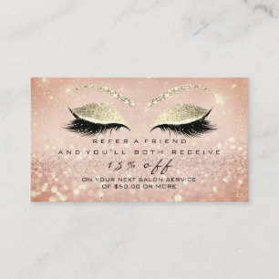 Salon Referral Card Skinny Gold Rose  Lashes