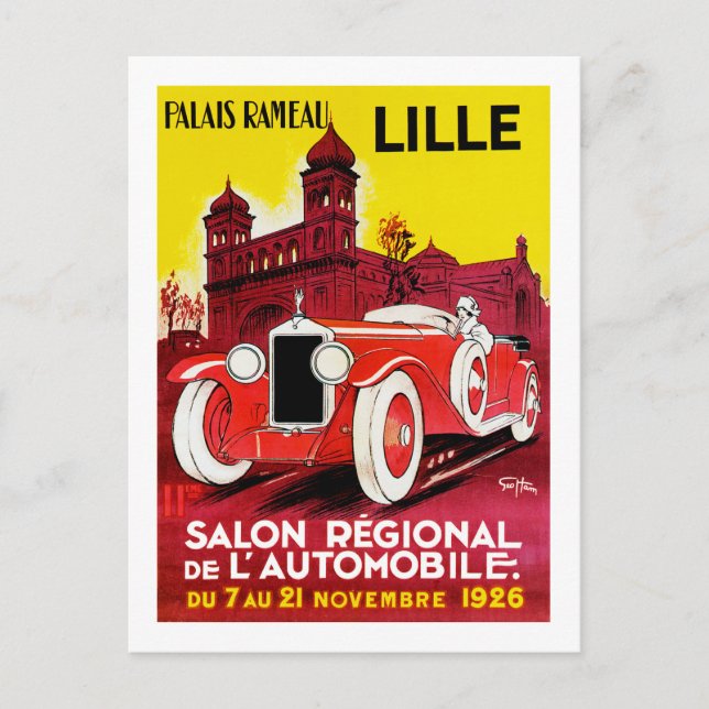 Salon Regional De L'Automobile ~ Lille Postcard (Front)