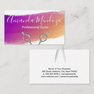 Salon Scissors   Artistic Brush Business Card