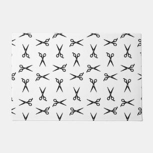 Salon Scissors Barbershop CUSTOM BACKGROUND COLOR Doormat