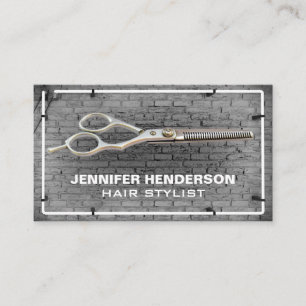Salon Scissors   Brick Wall Lights Business Card